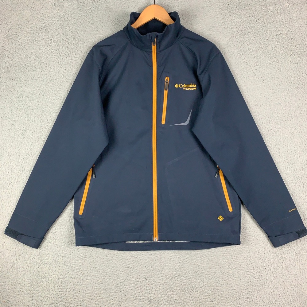Columbia Titanium Phurtec II Softshell Jacket Men's Large L Blue Omni-Heat Ski